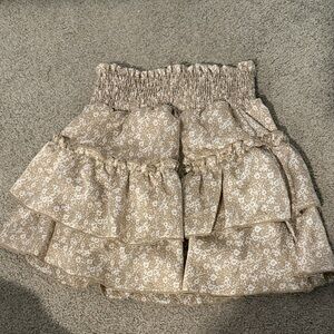Altar'd State Tan Floral Mini Skirt
